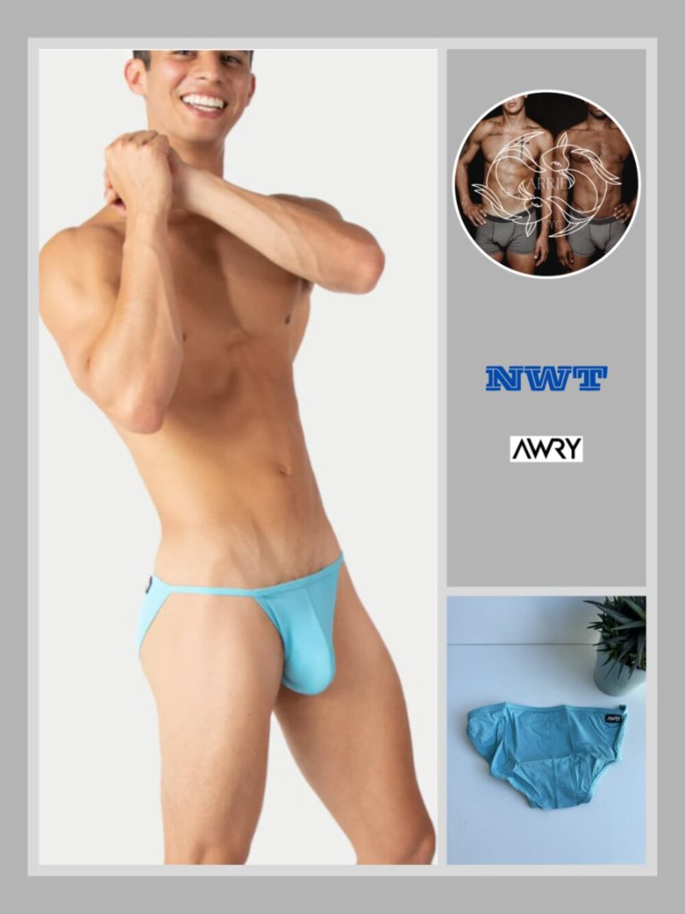 Awry - SHOWOFF Mens Swim Bikini - Light Blue (M)